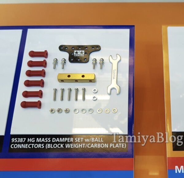 TAMIYA 95387 Mass Damper Set w/Ball Connectors (Black Weight/Carbon Plate) - Image 2