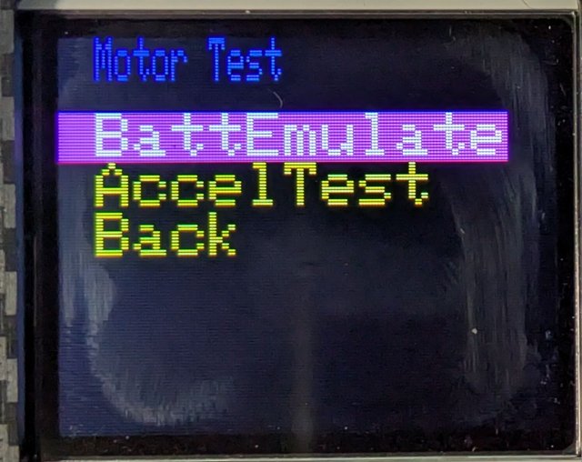 Motor Testサブメニュー