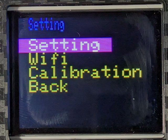 Settingサブメニュー